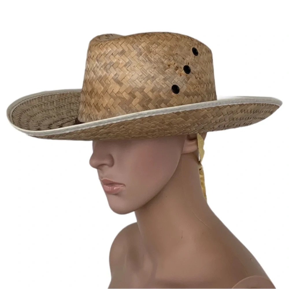 Vintage Hats Lot 2 Straw Hats Cowboy Country Western - Picture 2 of 10